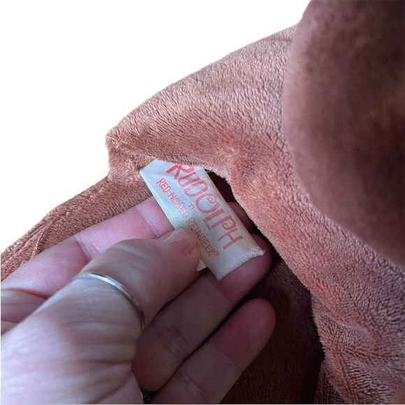 Rudolph the Red-Nosed Reindeer Kids Holiday Slippers Brown Cozy Non-Slip Winter - Picture 8 of 9